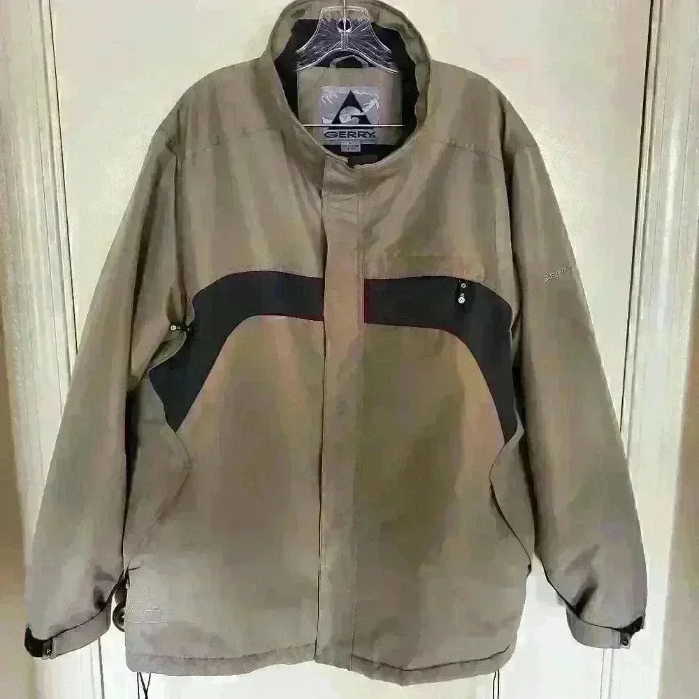 Gerry Men's Grey Insulated Jacket Snap Button & Zip Front & Side Pocket Size L